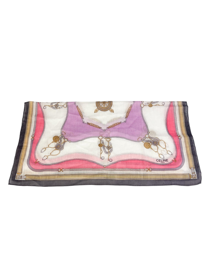 Celine Vintage Buckle Hardware Scarf