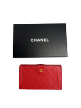 Chanel Red Caviar Leather Kisslock Wallet