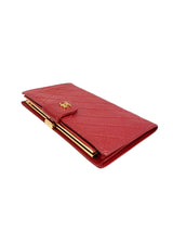 Chanel Red Caviar Leather Kisslock Wallet
