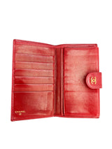Chanel Red Caviar Leather Kisslock Wallet