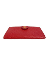 Chanel Red Caviar Leather Kisslock Wallet