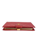 Chanel Red Caviar Leather Kisslock Wallet
