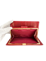 Chanel Red Caviar Leather Kisslock Wallet