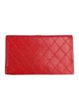 Chanel Red Caviar Leather Kisslock Wallet