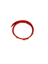 Louis Vuitton Red Leather Blooming Wrap Bracelet