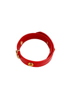 Louis Vuitton Red Leather Blooming Wrap Bracelet