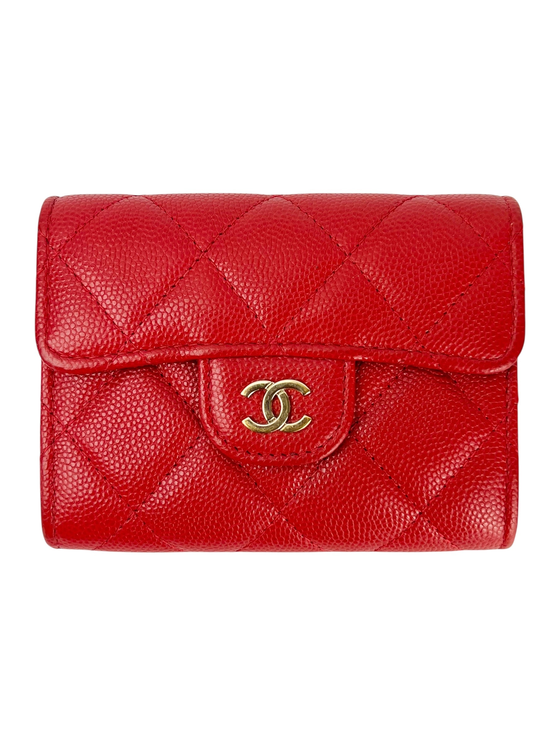 chanel-red-quilted-caviar-trifold-wallet-0