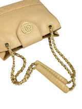 Chanel Beige Lambskin Vintage 24K Chain Tote