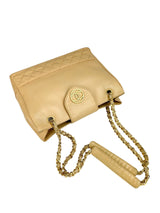 Chanel Beige Lambskin Vintage 24K Chain Tote