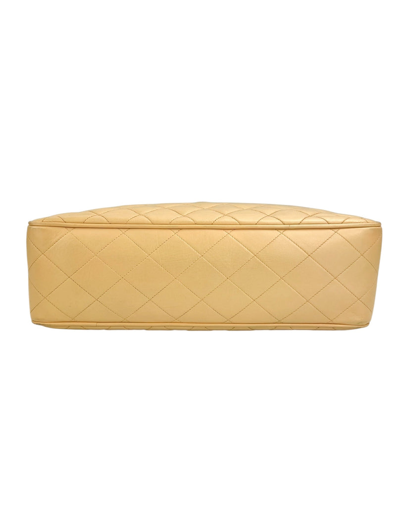 Chanel Beige Lambskin Vintage 24K Chain Tote