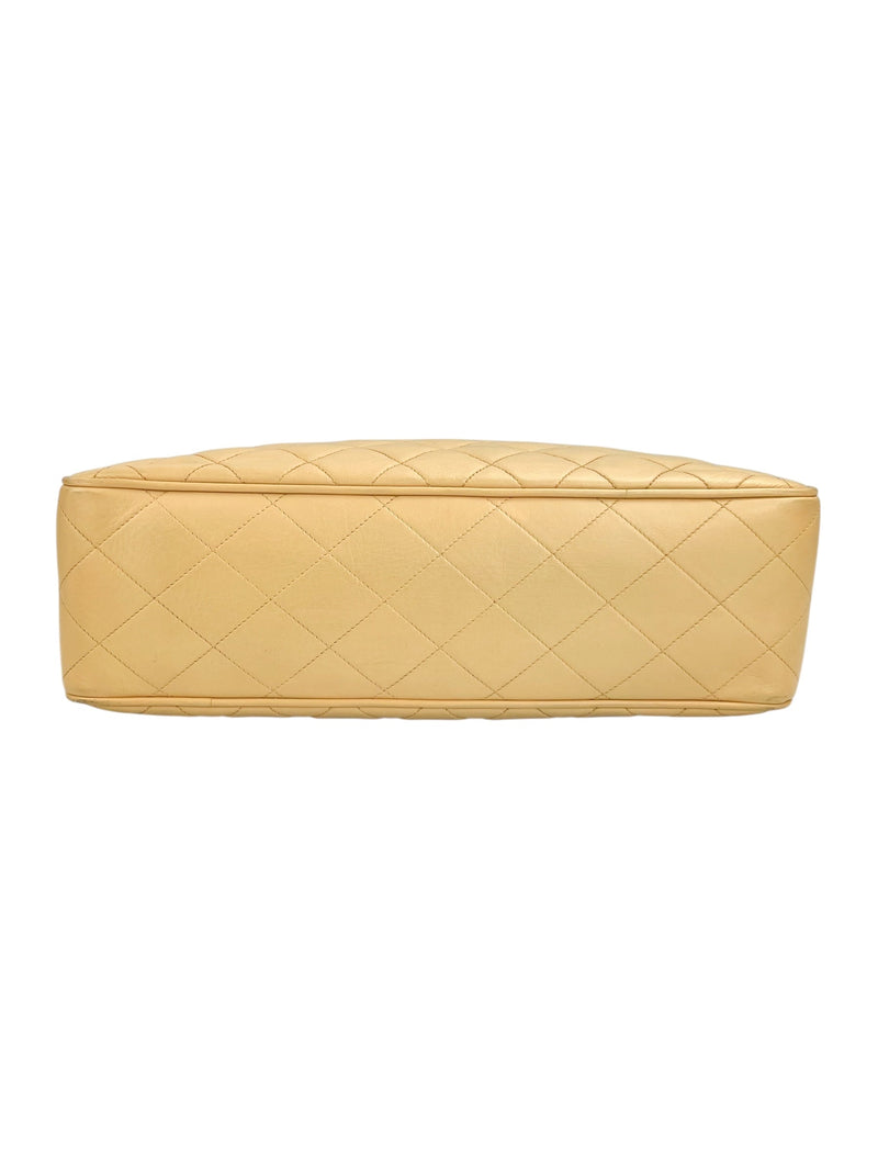 Chanel Beige Lambskin Vintage 24K Chain Tote