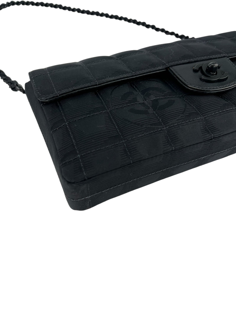 Chanel Black Medium Travel Ligne Flap Bag