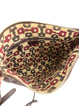 Gucci Vintage Brown Leather Embossed Monogram Crossbody