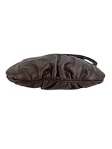 Gucci Vintage Brown Leather Embossed Monogram Crossbody