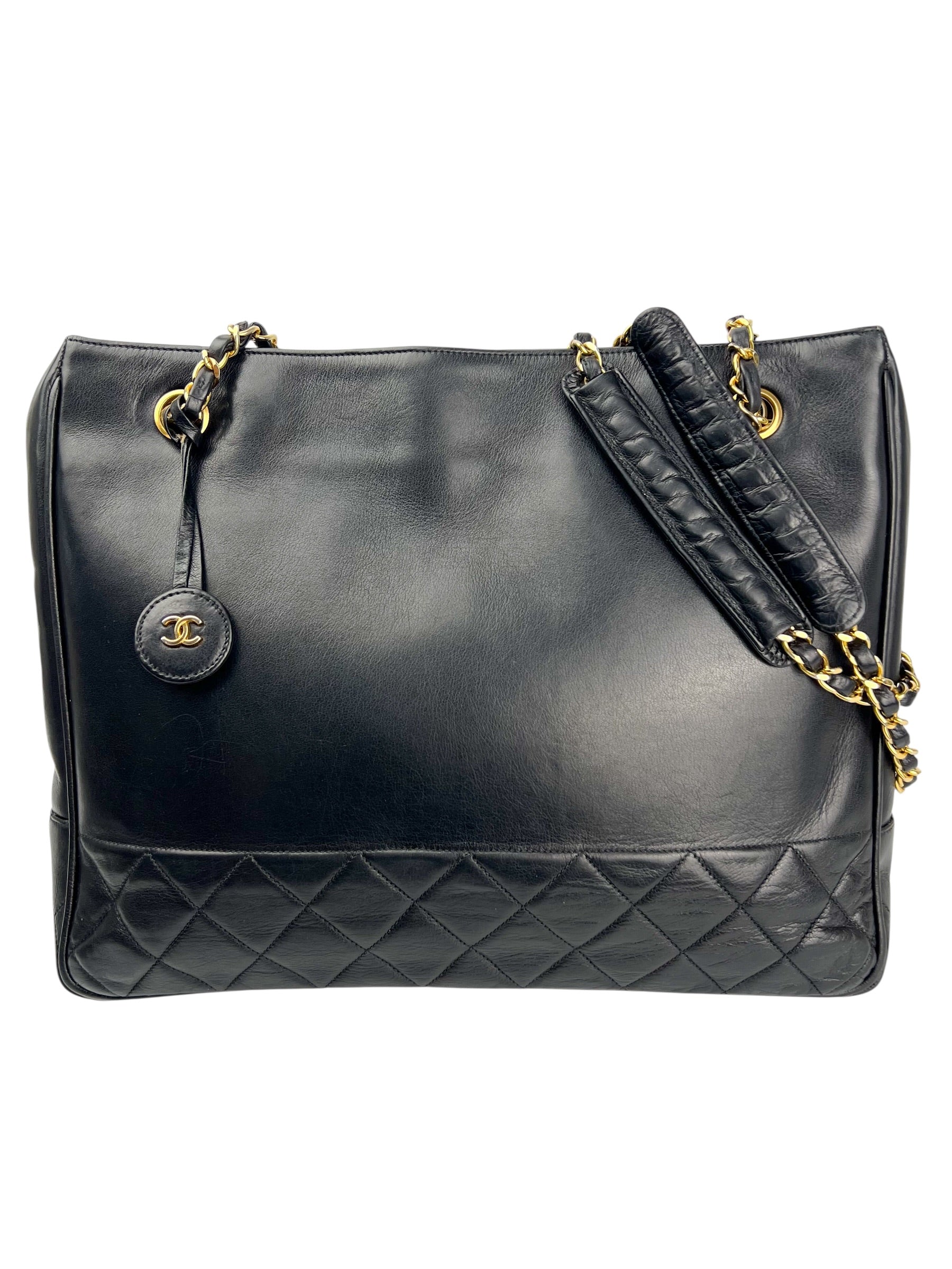 chanel-black-lambskin-24k-vintage-shopping-tote-0