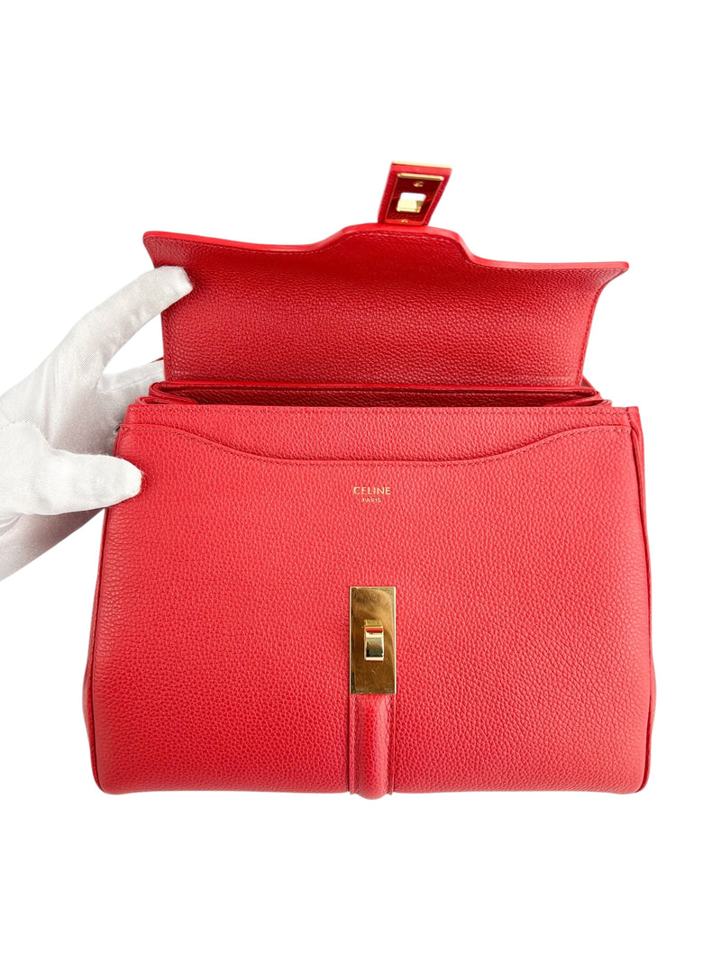 Celine 16 Red Calfskin Bag