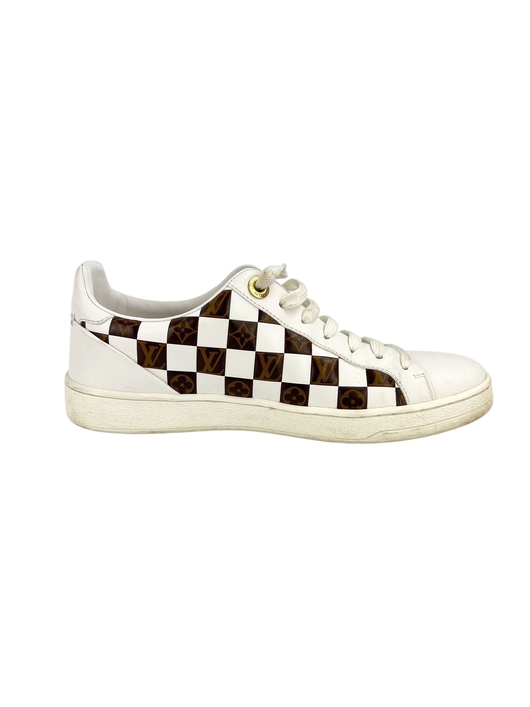 Louis Vuitton White Monogram Checkerboard Sneakers