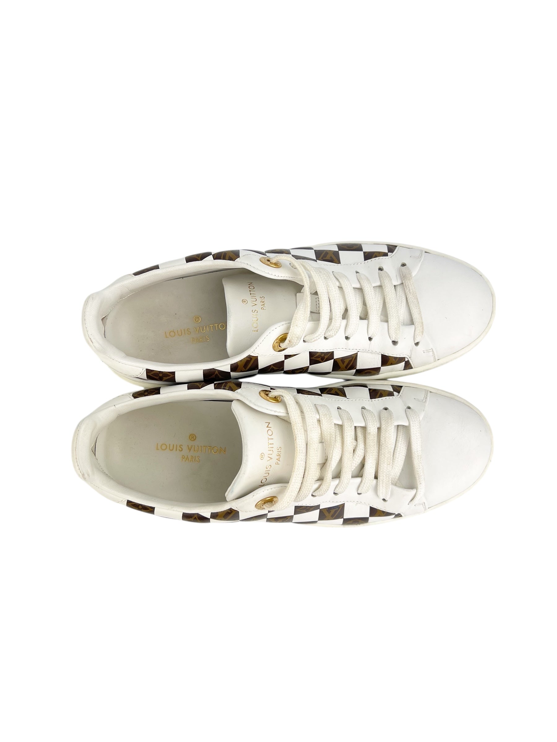 Louis Vuitton White Monogram Checkerboard Sneakers