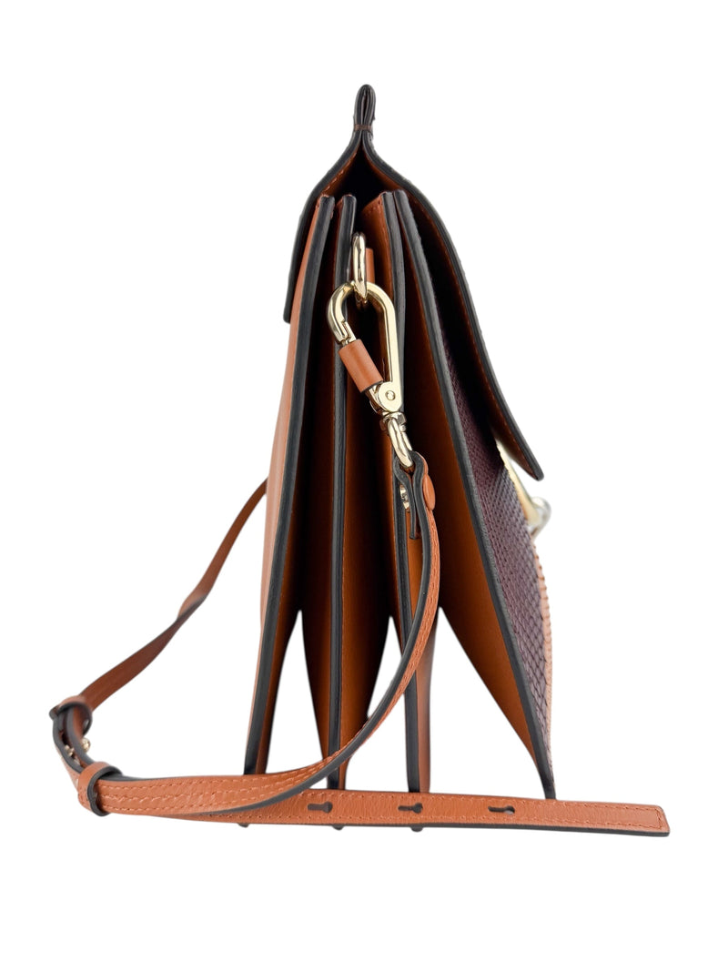 Chloe Snakeskin Colorblock Faye Crossbody Medium