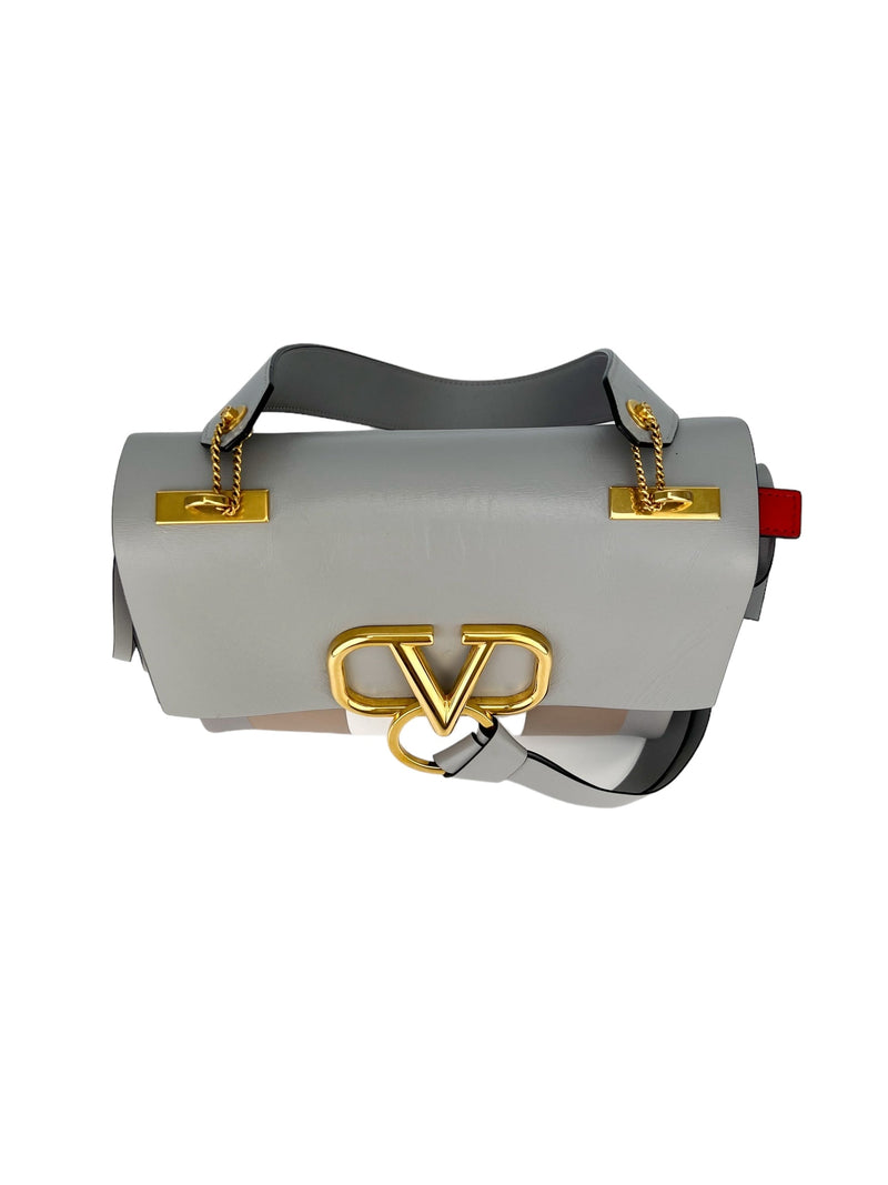 Valentino Leather V Ring Shoulder Bag