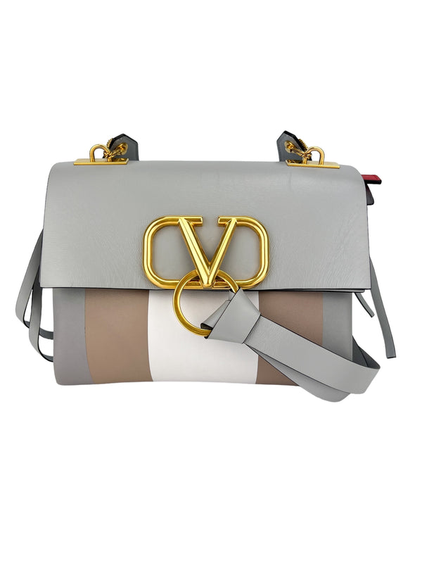 Valentino Leather V Ring Shoulder Bag