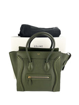 Celine Forest Green Micro Luggage Tote