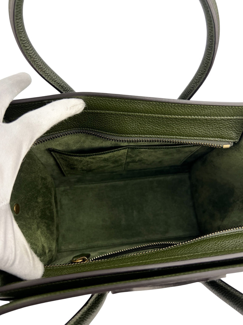 Celine Forest Green Micro Luggage Tote