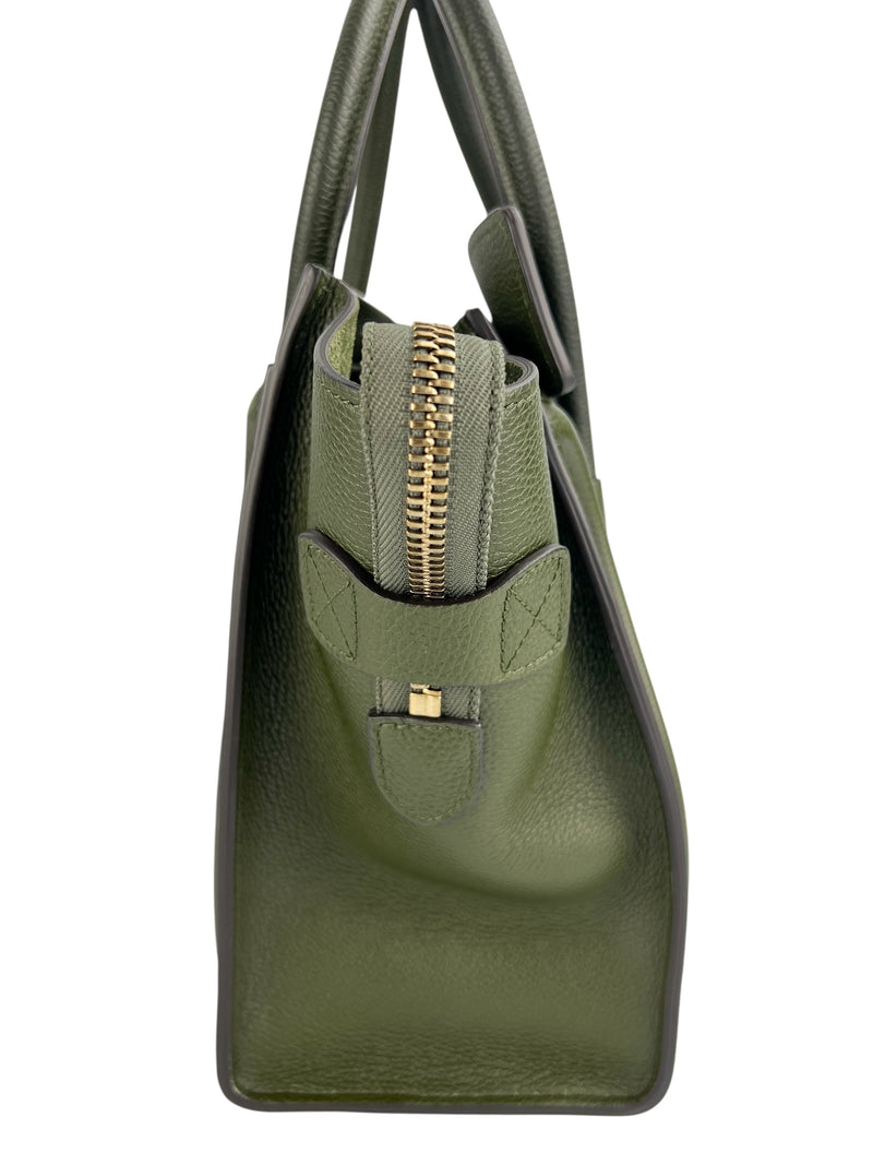 Celine Forest Green Micro Luggage Tote