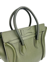 Celine Forest Green Micro Luggage Tote