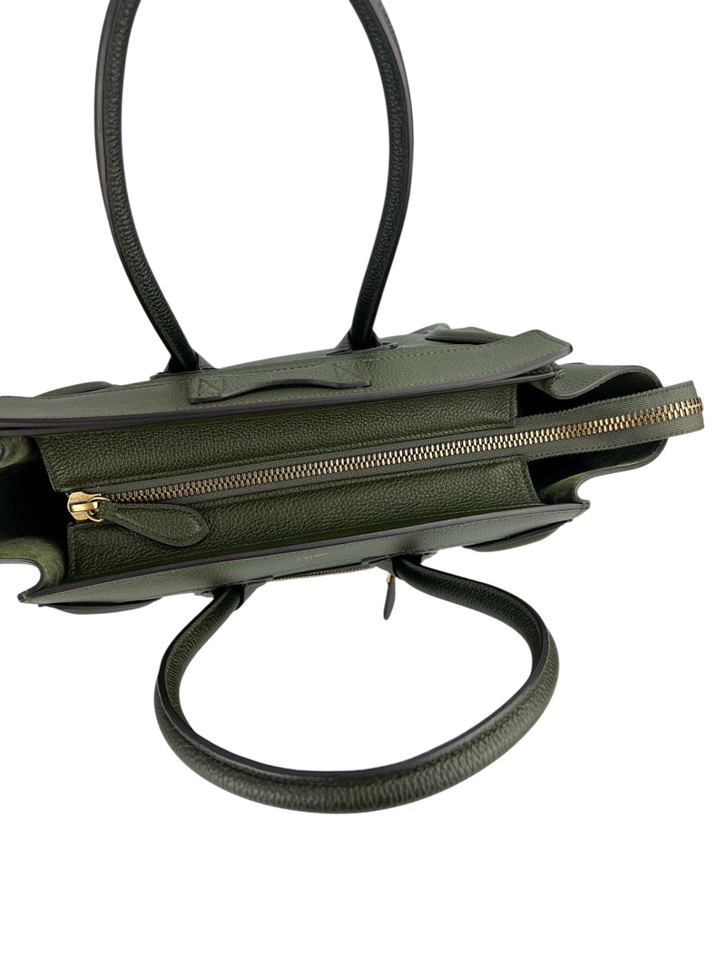 Celine Forest Green Micro Luggage Tote