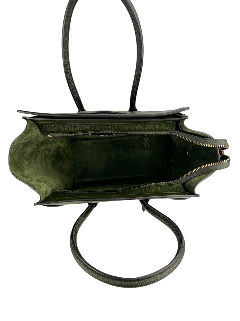 Celine Forest Green Micro Luggage Tote