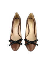Prada Leather Bow Accent Pumps Size 37.5