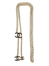 Chanel Vintage Gold Plated & Black Enamel CC Chain Belt