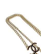 Chanel Vintage Gold Plated & Black Enamel CC Chain Belt