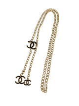 Chanel Vintage Gold Plated & Black Enamel CC Chain Belt