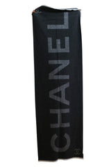 Chanel Charcoal Cashmere Scarf NWT