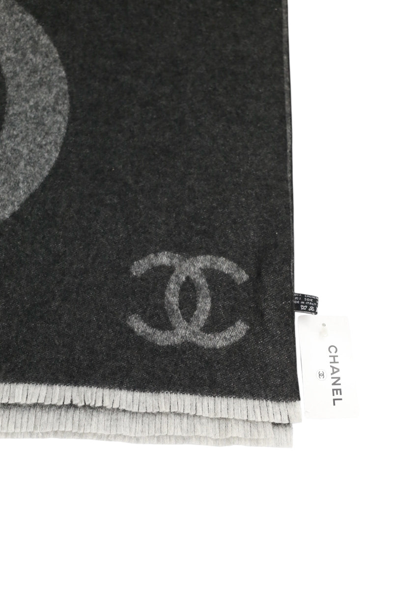 Chanel Charcoal Cashmere Scarf NWT