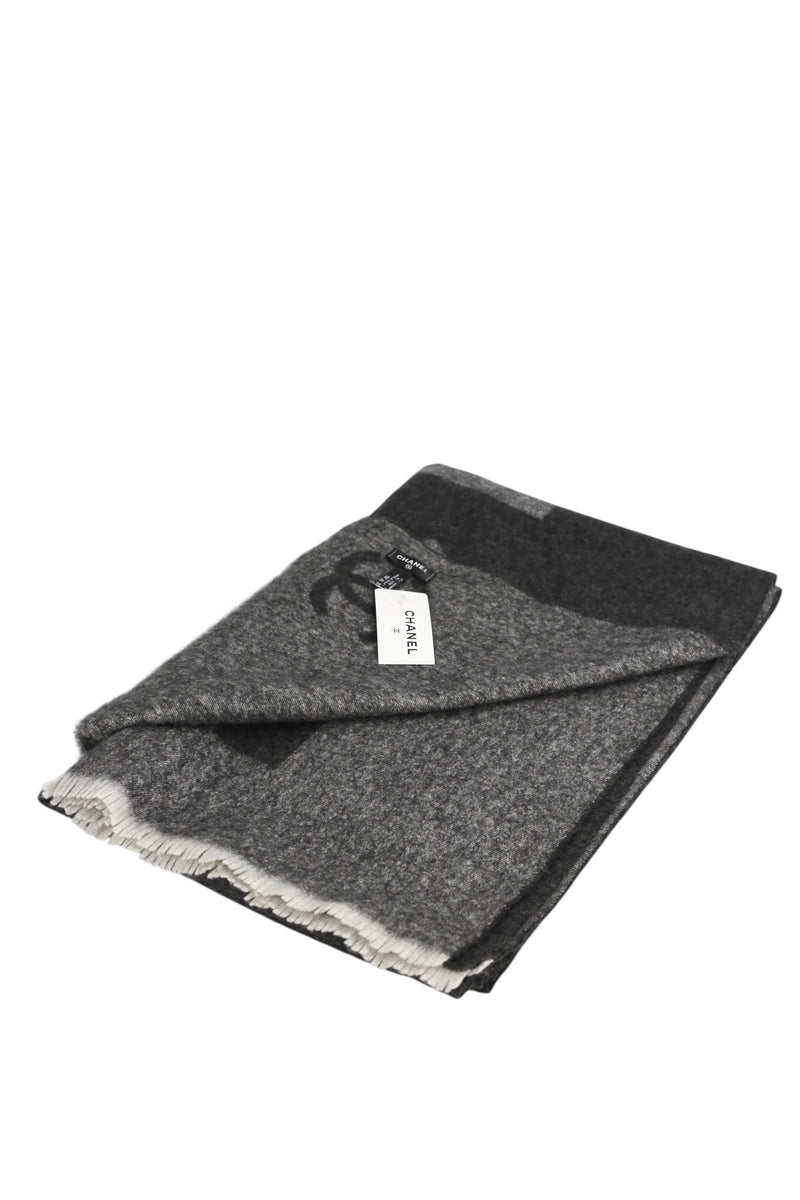 Chanel Charcoal Cashmere Scarf NWT