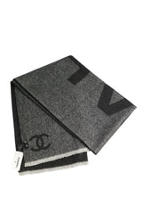Chanel Charcoal Cashmere Scarf NWT