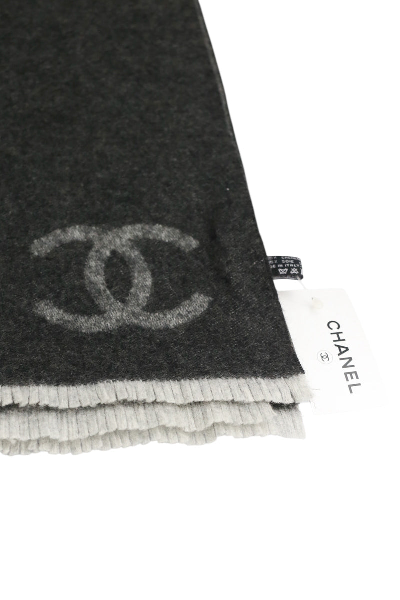 Chanel Charcoal Cashmere Scarf NWT