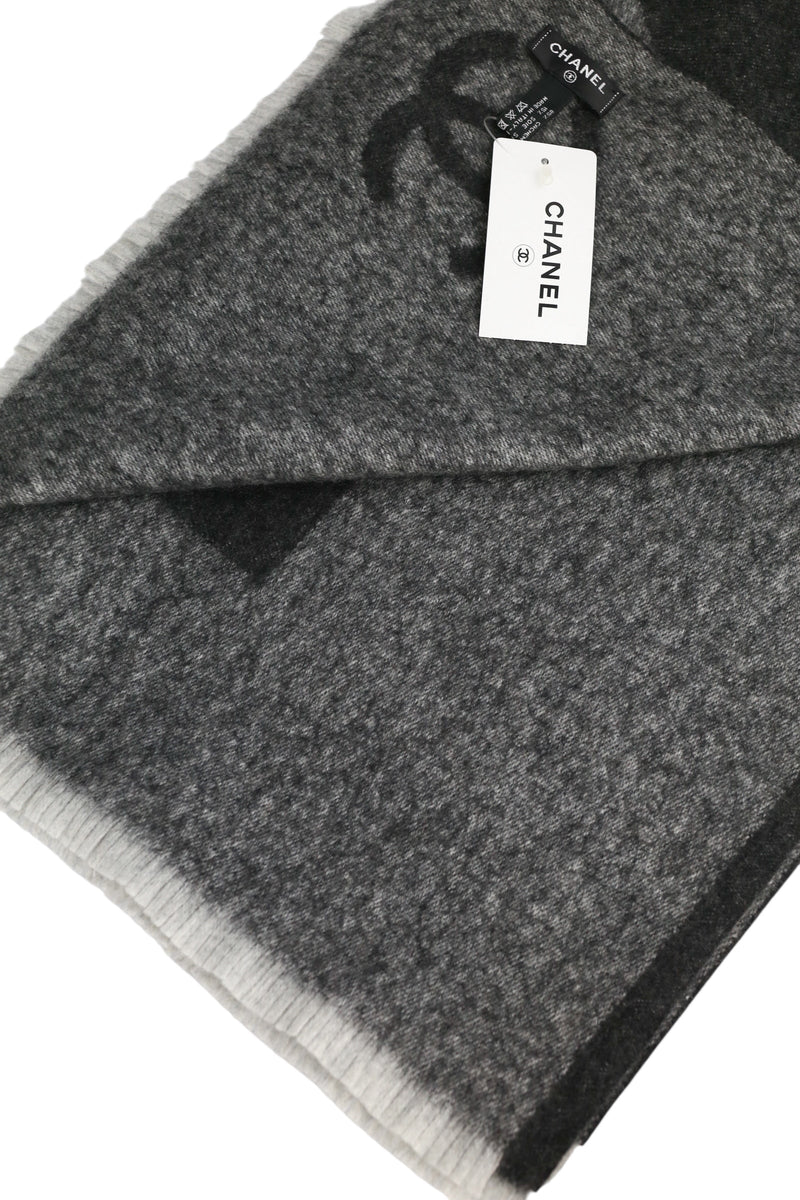 Chanel Charcoal Cashmere Scarf NWT
