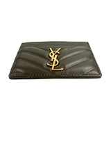 Saint Laurent Cassandra Army Green Card Holder