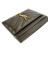 Saint Laurent Cassandra Army Green Card Holder