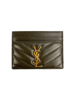 Saint Laurent Cassandra Army Green Card Holder