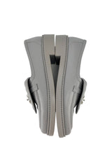Chanel Grey Lambskin Leather Loafers Size 38.5