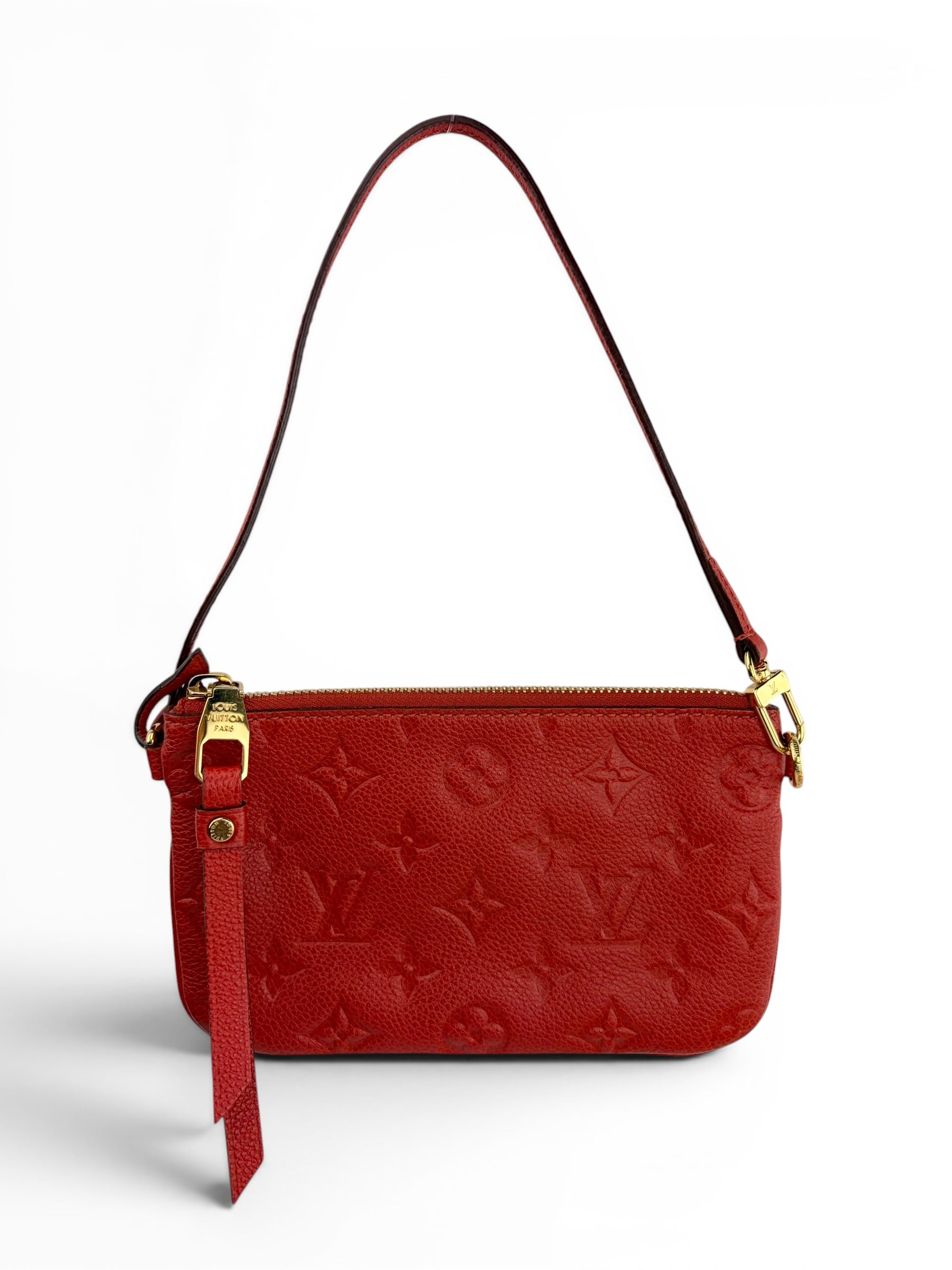 Louis Vuitton Red Empreinte Zip Wristlet Louis Vuitton Red Empreinte Zip Wristlet