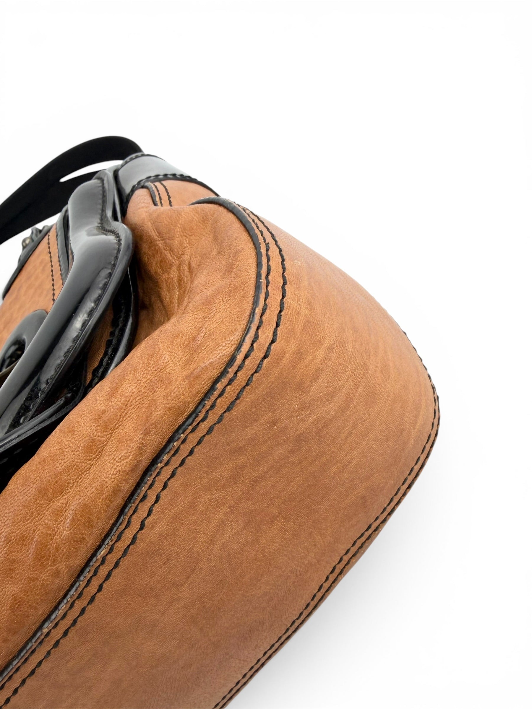 fendi-vintage-brown---black-leather-b-bag-6