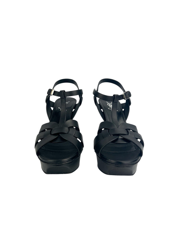 Saint Laurent Black Leather Tribute 75 Platforms