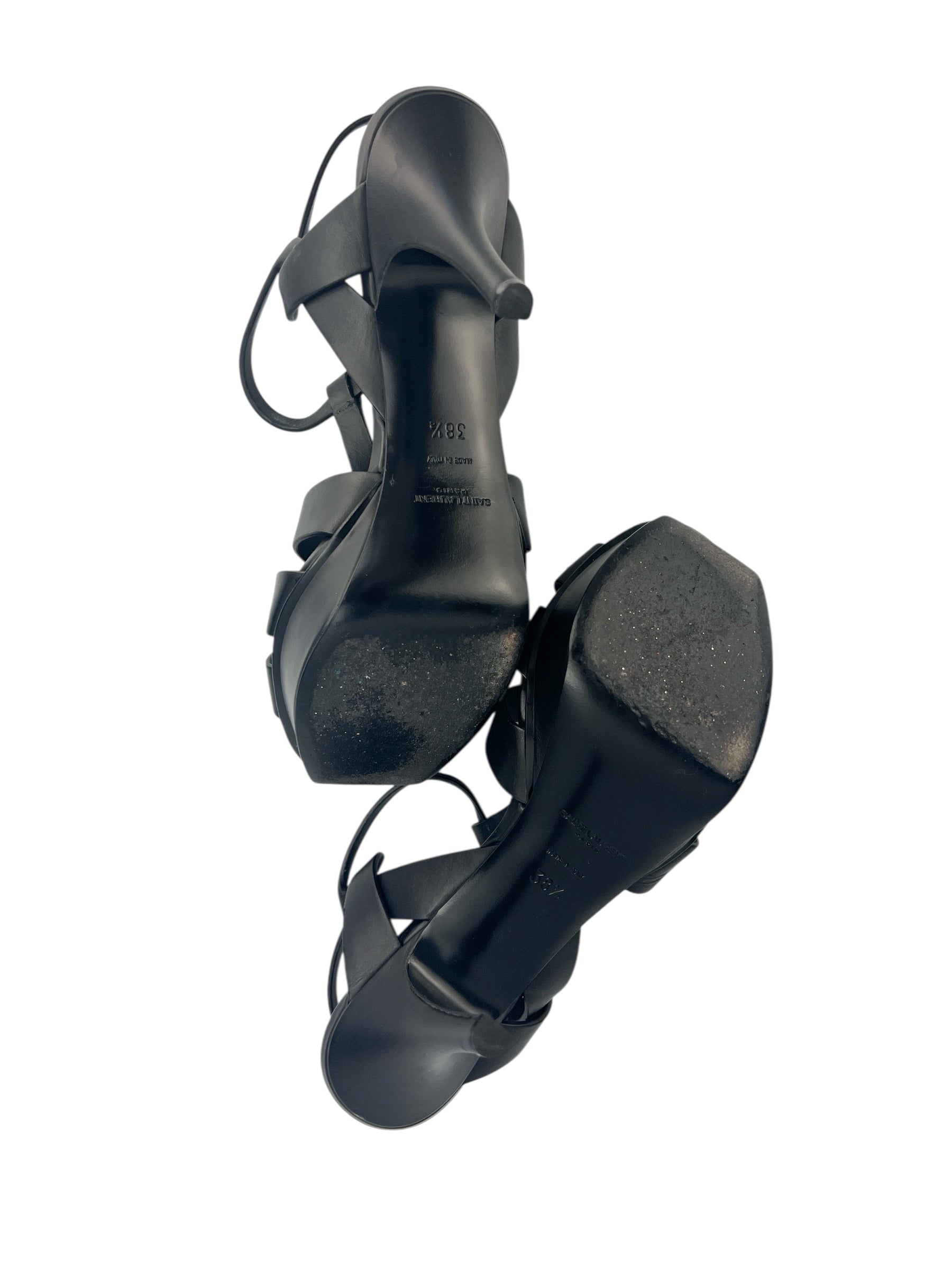 Saint Laurent Black Leather Tribute 75 Platforms