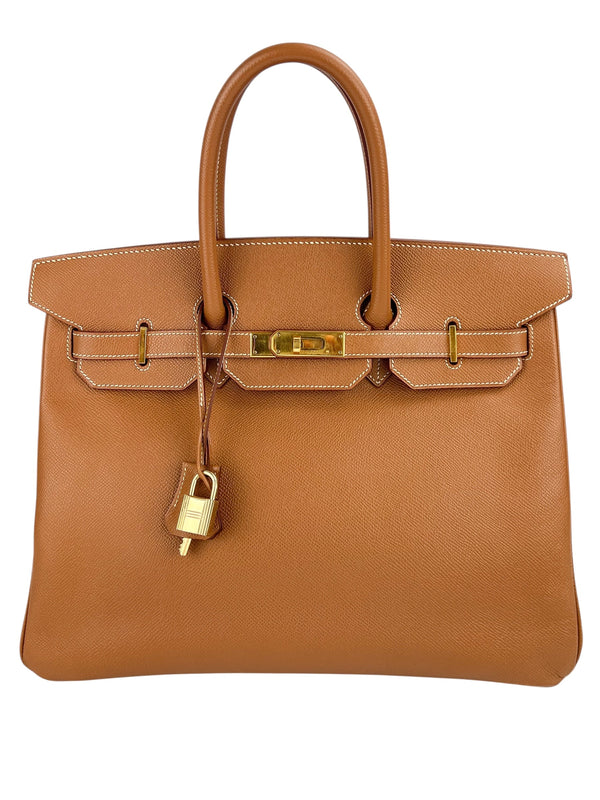 Hermes Birkin 35 Gold Veau Courchevel Gold Hardware